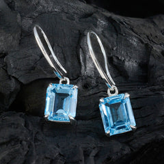 Luisa Blue Classic Solitaire Dangle Earring