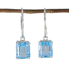 Luisa Blue Classic Solitaire Dangle Earring