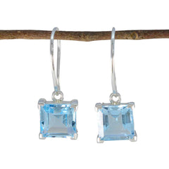 María Blue Classic Solitaire Dangle Earring