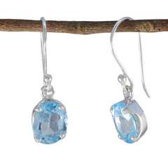 Mariana Blue Delicate Solitaire Dangle Earring Blue Topaz Blue Dangle