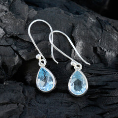 Zoey Blue Dainty Solitaire Dangle Earring
