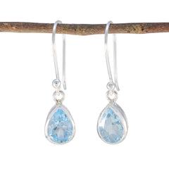 Zoey Blue Dainty Solitaire Dangle Earring Blue Topaz Blue Dangle