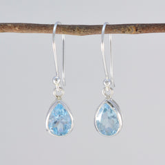 Zoey Blue Dainty Solitaire Dangle Earring