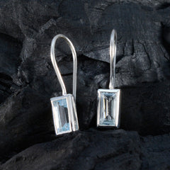 Yan Blue Dainty Solitaire Dangle Earring