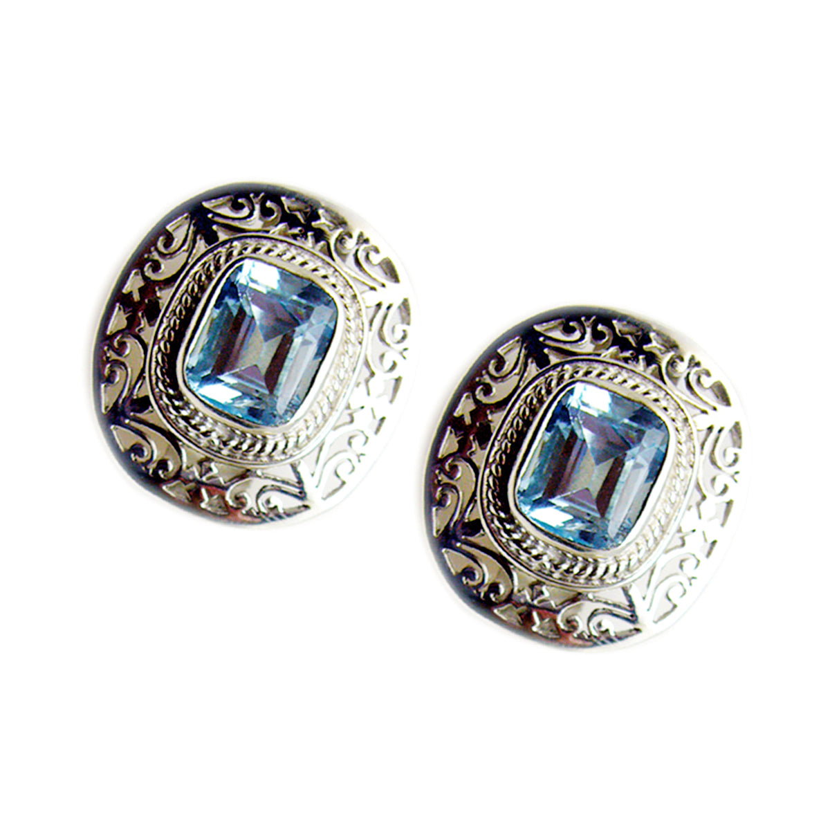 Nayara Blue Tiny Solitaire Stud Earring