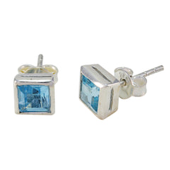 Noelia Blue Minimalist Solitaire Stud Earring