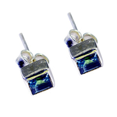 Patricia Blue Minimalist Solitaire Stud Earring