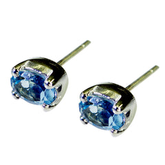 Paula Blue Minimalist Solitaire Stud Earring