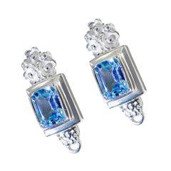 Renata Blue Tiny Solitaire Stud Earring