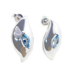 Ángeles Blue Classic Solitaire Stud Earring Blue topaz Blue Stud