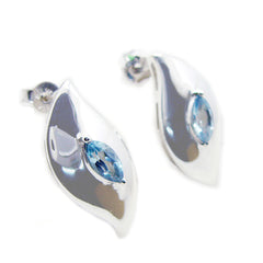 Ángeles Blue Classic Solitaire Stud Earring