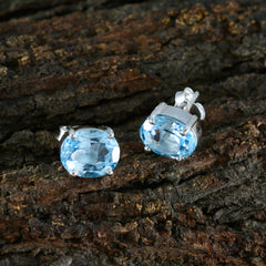 Yuki Blue Delicate Solitaire Stud Earring