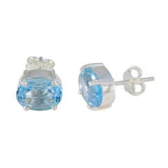 Yuki Blue Delicate Solitaire Stud Earring