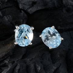 Bianca Blue Delicate Solitaire Stud Earring