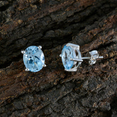 Bianca Blue Delicate Solitaire Stud Earring