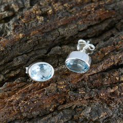 Anna Blue Delicate Solitaire Stud Earring