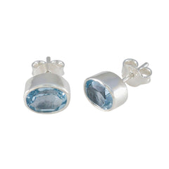 Anna Blue Delicate Solitaire Stud Earring