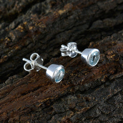 Chloe Blue Delicate Solitaire Stud Earring
