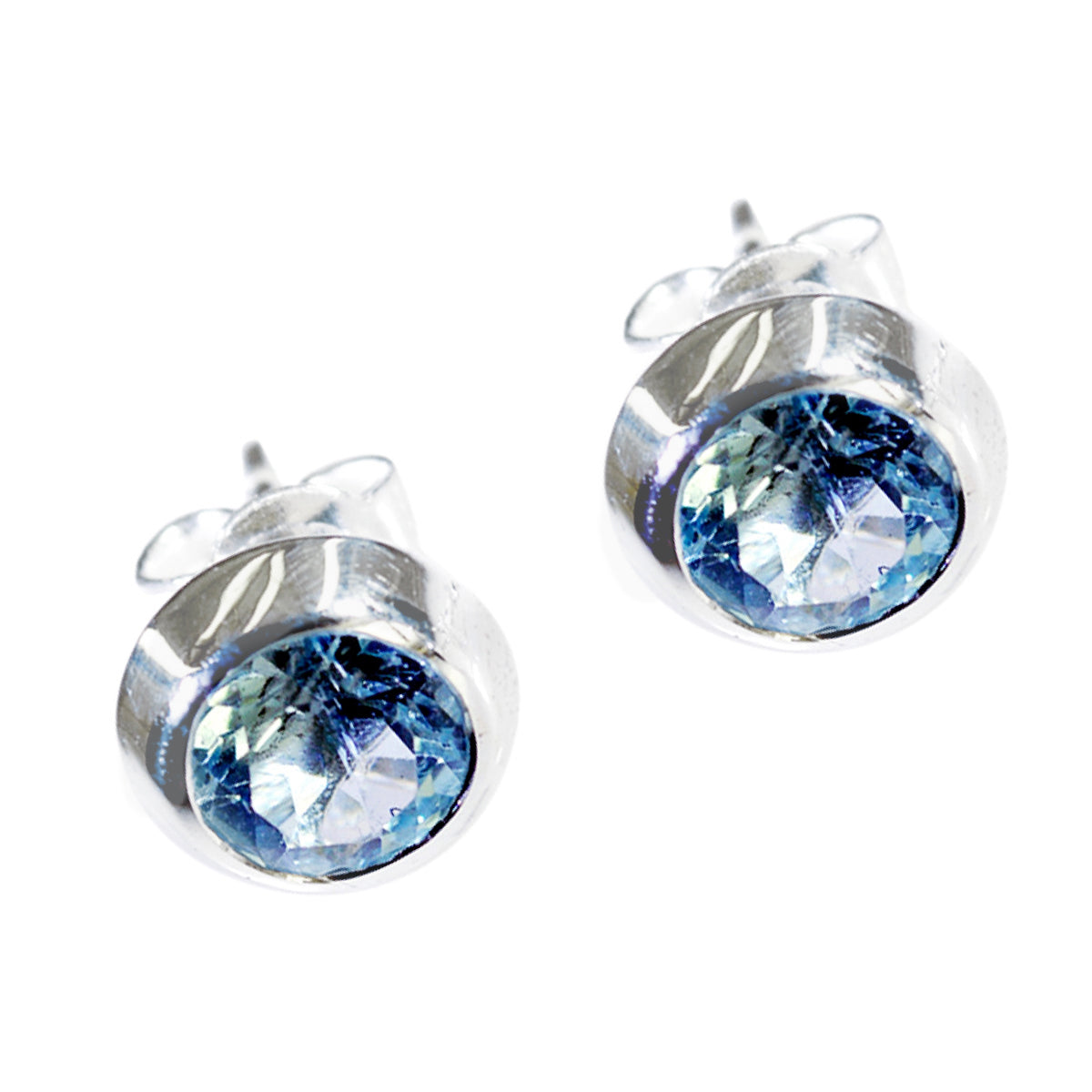 Cecilia Blue Elegant Solitaire Stud Earring