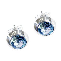 Cecilia Blue Elegant Solitaire Stud Earring