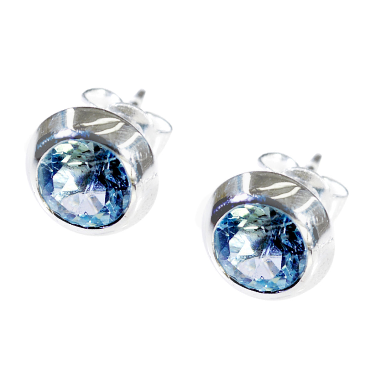 Cecilia Blue Elegant Solitaire Stud Earring