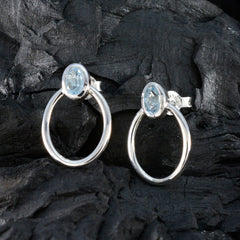 Nova Blue Dainty Solitaire Stud Earring