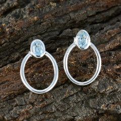 Nova Blue Dainty Solitaire Stud Earring