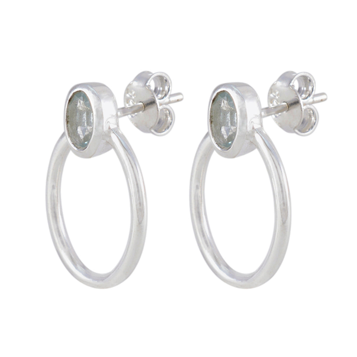 Nova Blue Dainty Solitaire Stud Earring