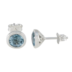 Tereza Blue Delicate Solitaire Stud Earring