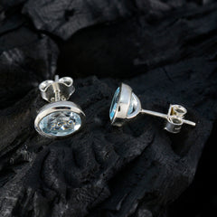Hina Blue Delicate Solitaire Stud Earring
