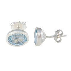 Hina Blue Delicate Solitaire Stud Earring