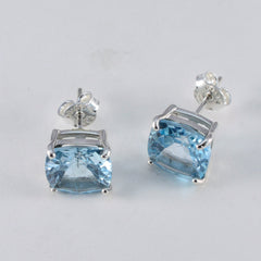 Alejandra Blue Whisper thin Solitaire Stud Earring