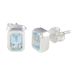 Lourdes Blue Elegant Solitaire Stud Earring
