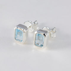 Lourdes Blue Elegant Solitaire Stud Earring