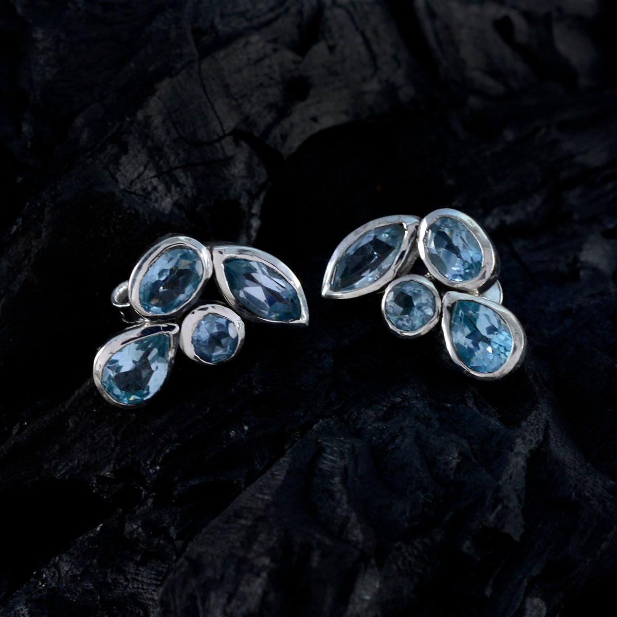Fernanda Blue Whisper thin multiple Stud Earring