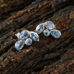 Fernanda Blue Whisper thin multiple Stud Earring