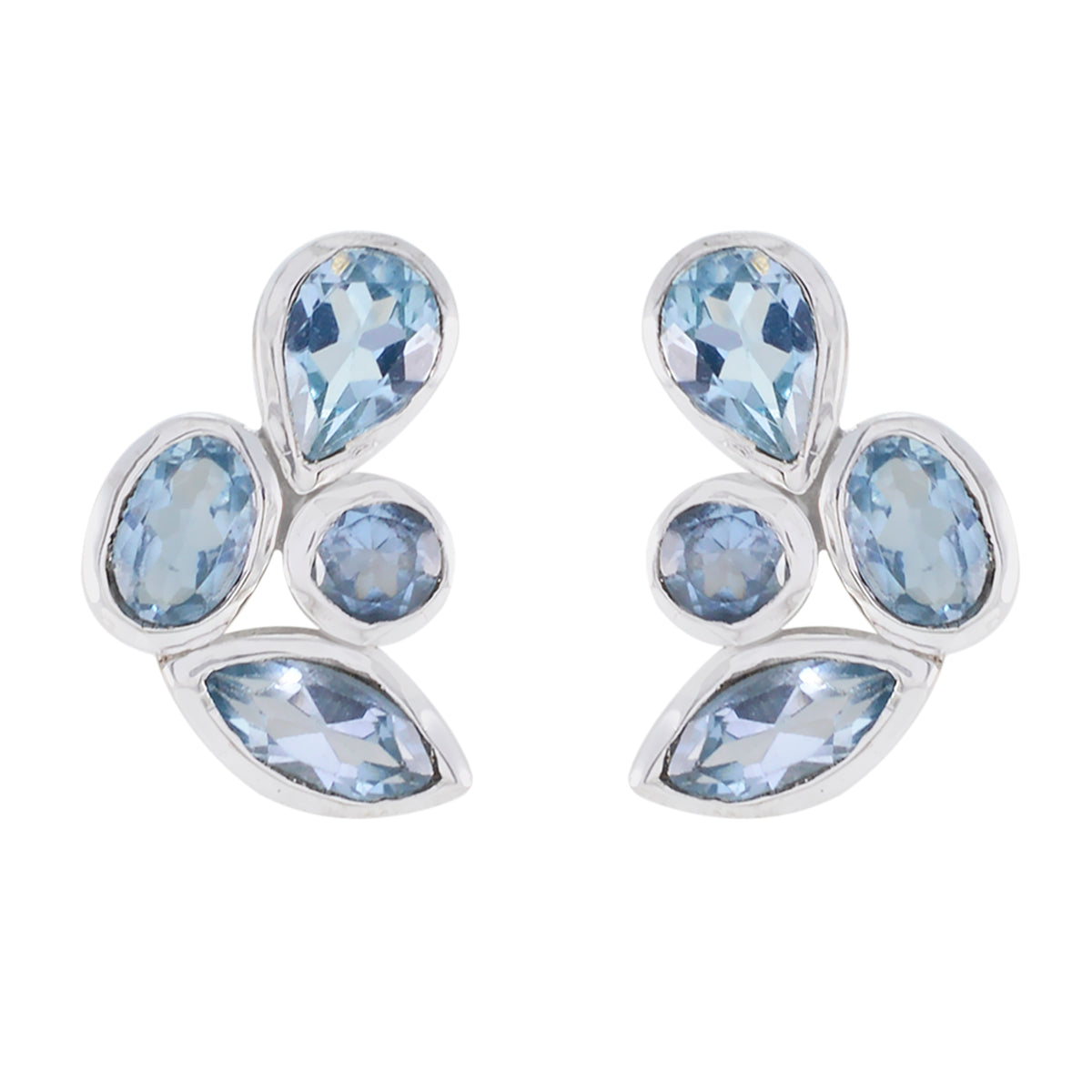 Fernanda Blue Whisper thin multiple Stud Earring