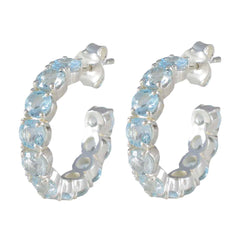 Florencia Blue Slim multiple Stud Earring Blue Topaz Blue Stud