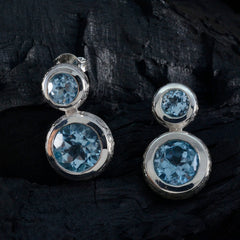 Eleanor Blue Minimal Toi et Moi Stud Earring