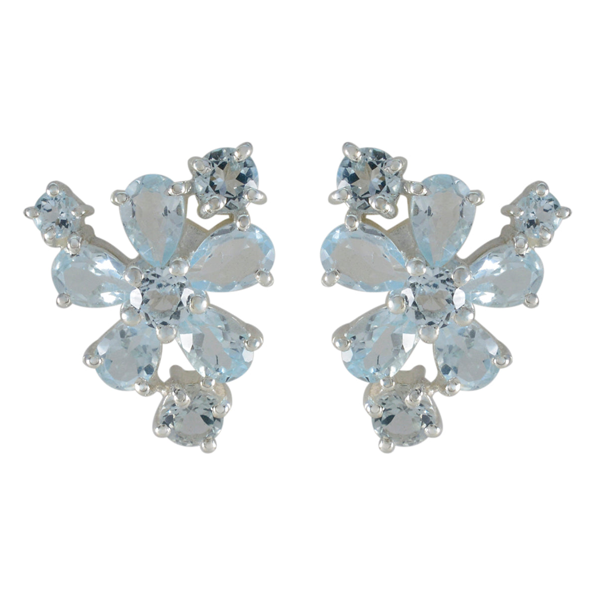 Genesis Blue Minimal multiple Stud Earring Blue Topaz Blue Stud