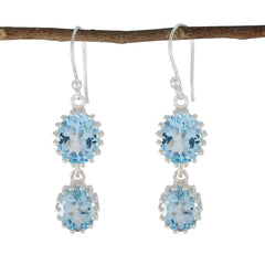 Kennedy Blue Versatile Toi et Moi Dangle Earring Blue Topaz Blue Dangle