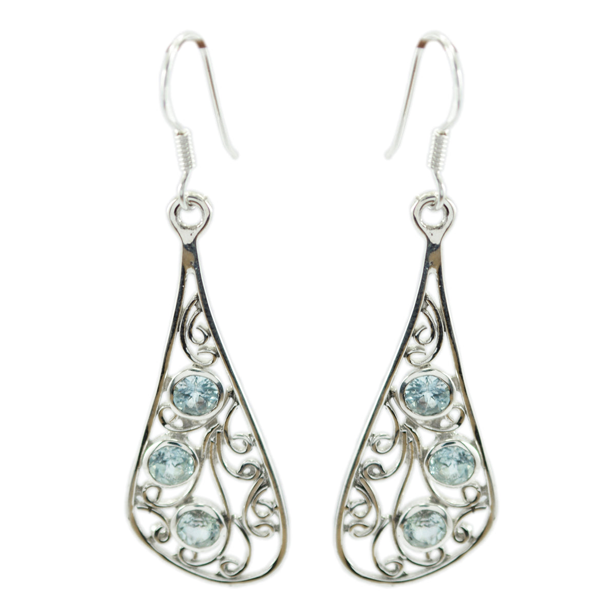 Sofía Blue Whisper thin multiple Dangle Earring
