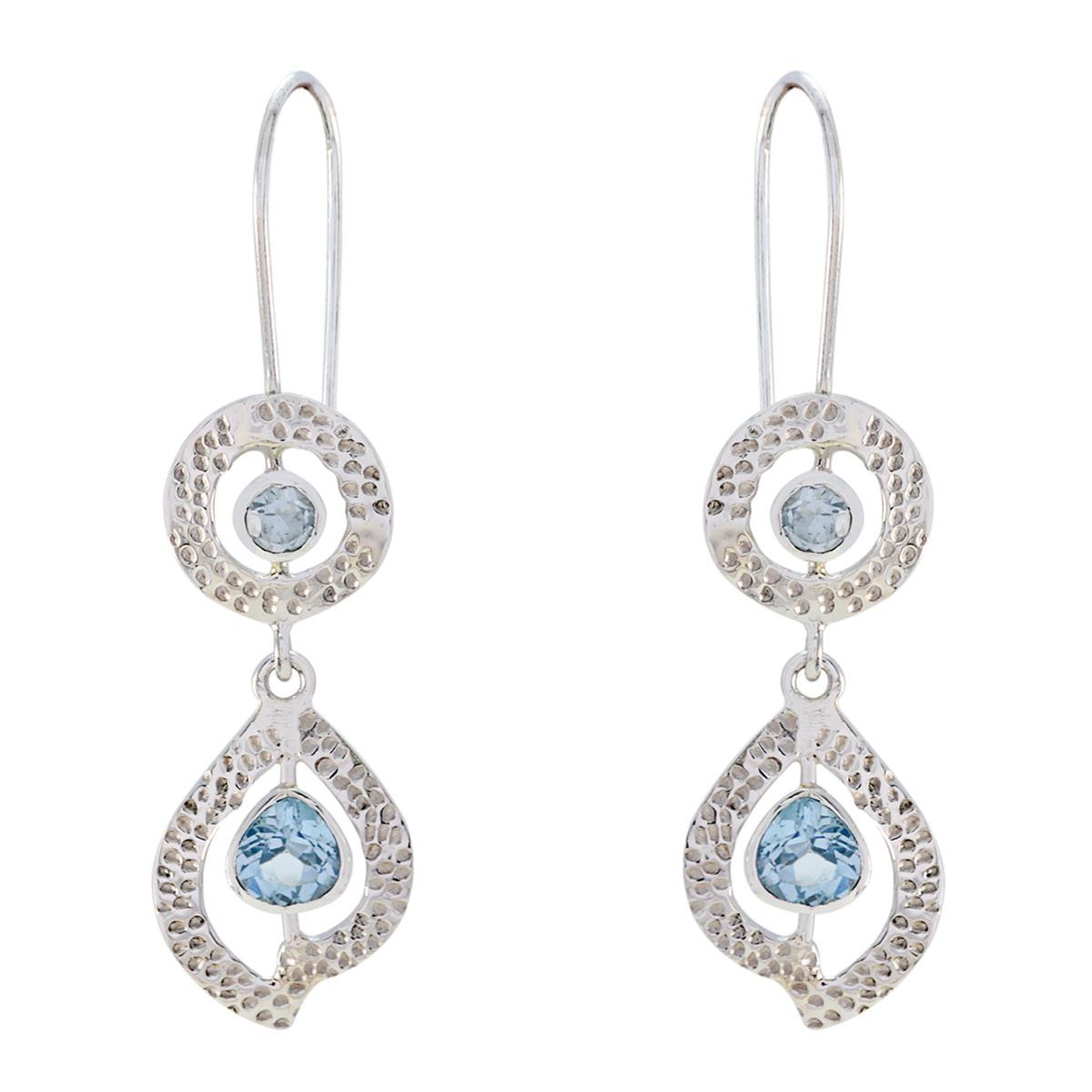 Natalie Blue Mid weight multiple Dangle Earring Blue topaz Blue Dangle