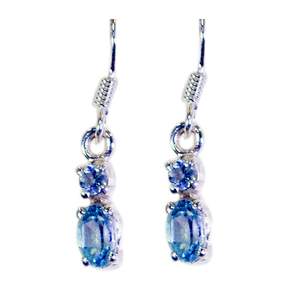 Addison Blue Delicate multiple Dangle Earring Blue Topaz Blue Dangle