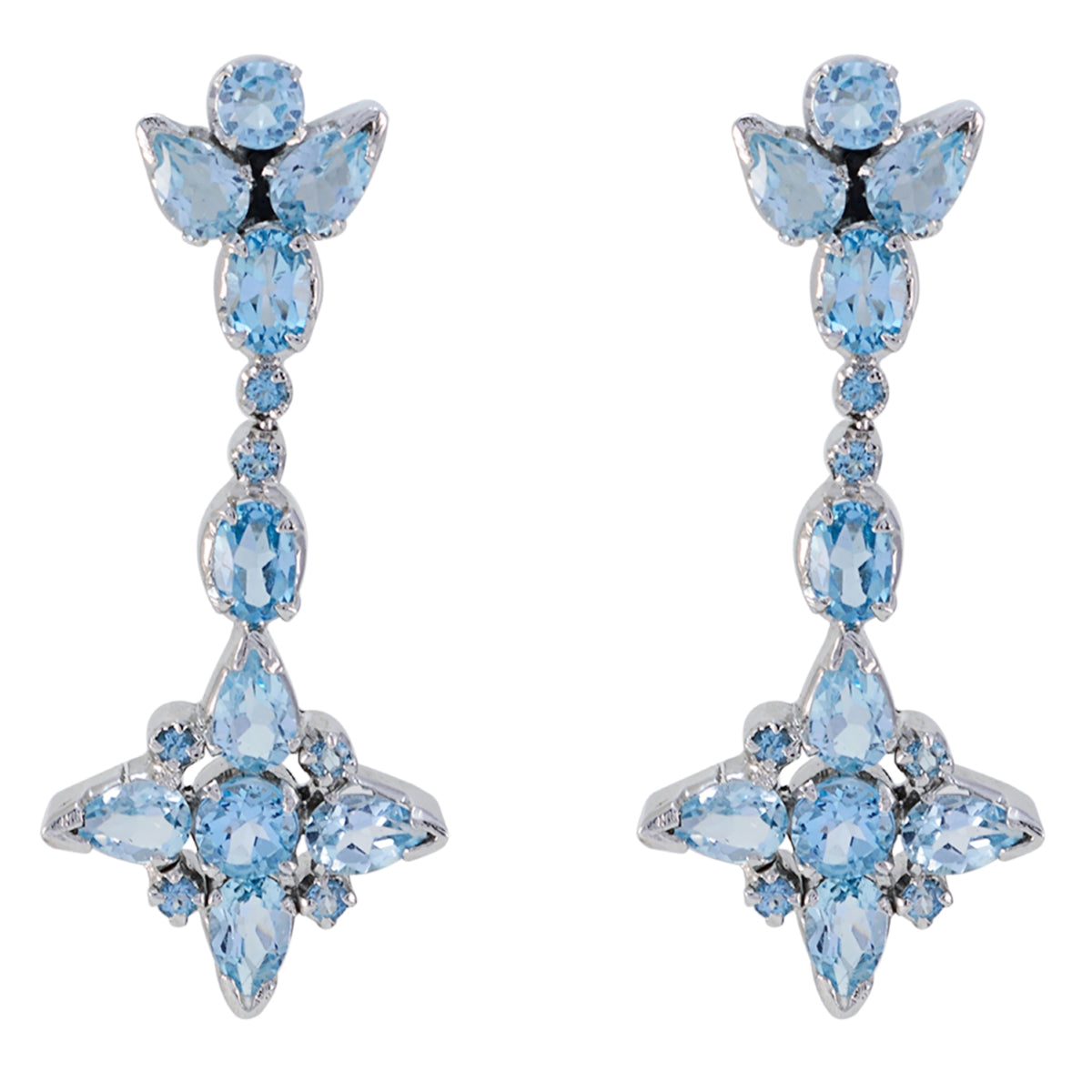 Skylar Blue Edgy multiple Stud Earring Blue topaz Blue Stud