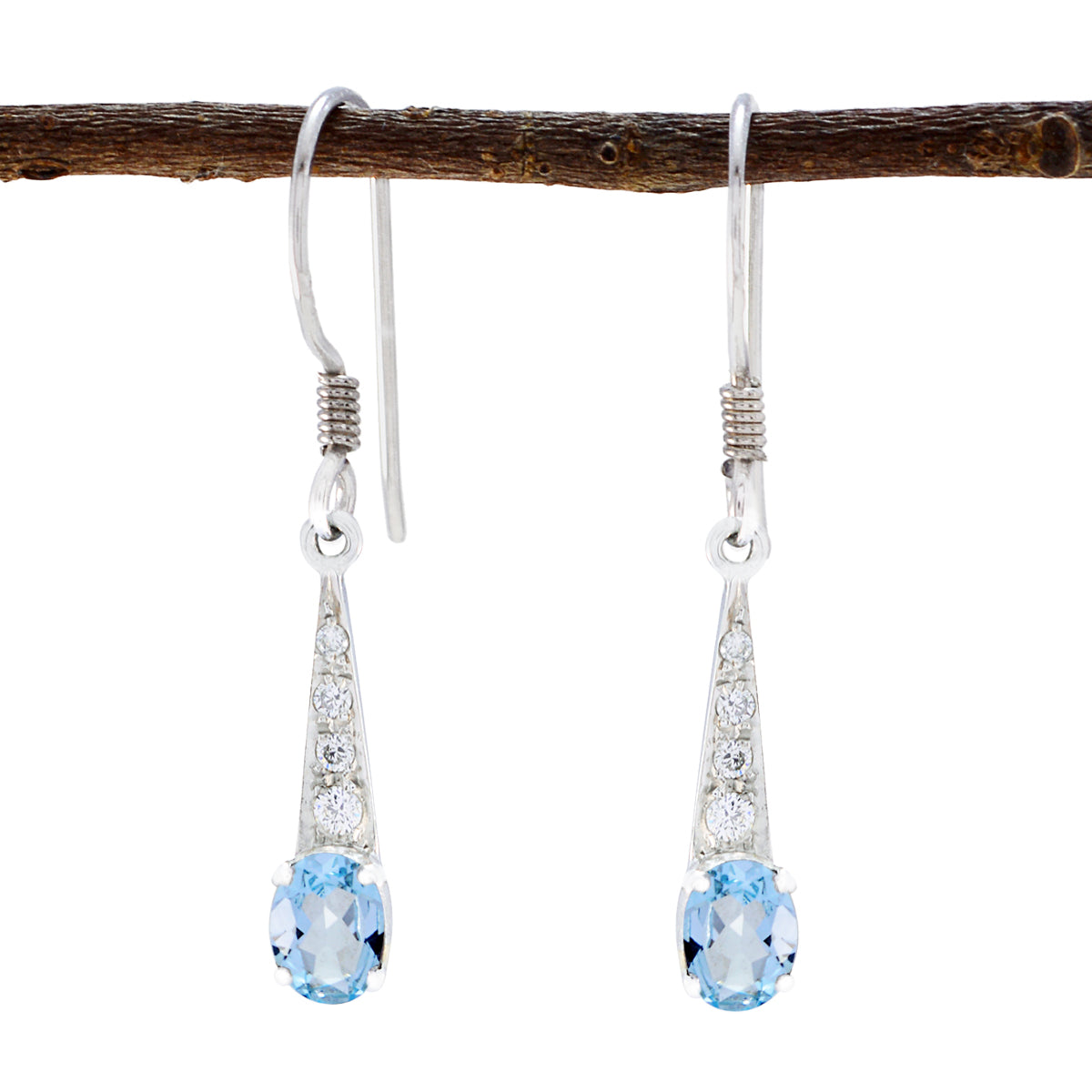 Aisha Blue Delicate multiple Dangle Earring Blue Topaz Blue Dangle