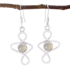 Emilia Blue Delicate Solitaire Dangle Earring Chalcedony Blue Dangle