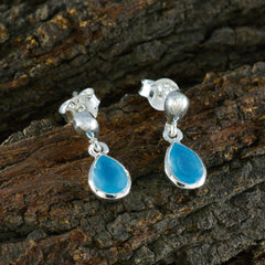 Zoey Blue Delicate Solitaire Stud Earring