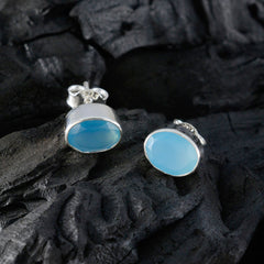 Aria Blue Delicate Solitaire Stud Earring