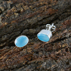 Aria Blue Delicate Solitaire Stud Earring